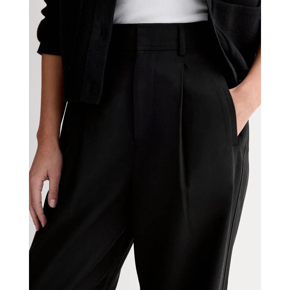 NWT Everlane The Draper Pleated Wide-Leg Pant In Buttersmooth Black Size 6 - Picture 3 of 10